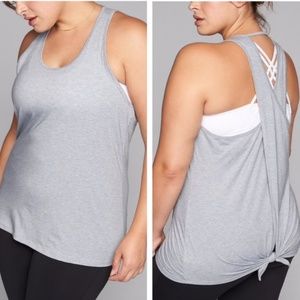 Athleta Essence Tie Back Tank, Grey Size XL